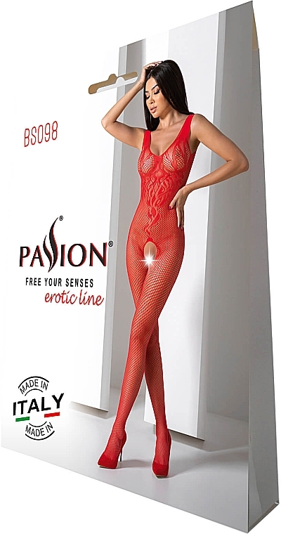 Erotischer Bodystocking BS098 red - Passion Bodystocking  — Bild N3