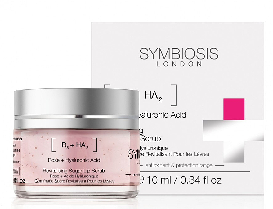 Lippenpeeling mit Rose und Hyaluronsäure - Symbiosis London Revitalising Sugar Lip Scrub — Bild N1