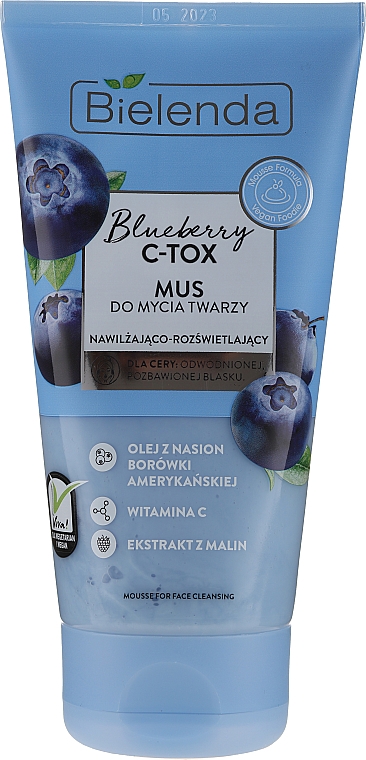 Gesichtsreinigungsmousse mit Vitamin C und Himbeerextrakt - Bielenda Blueberry C-Tox Face Mousse For Face Cleansing
