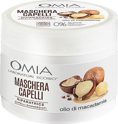 Haarmaske mit Macadamiaöl - Omia Laboratori Ecobio Macadamia Oil Hair Mask — Bild N1
