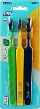 Zahnbürsten-Set hellgrün, gelb, blau 3 St. - TePe Colour Soft — Bild N1