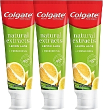 Set - Colgate Natural Extracts Ultimate Fresh Clean Lemon & Aloe Trio (toothpaste/3x75ml) — Bild N1