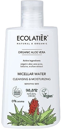 Feuchtigkeitsspendendes Mizellenwasser mit Aloeextrakt - Ecolatier Organic Aloe Vera Micellar wate — Bild N1