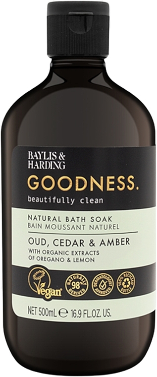 Badeschaum - Baylis & Harding Goodness Oud Cedar & Amber Natural Bath Soak — Bild N1