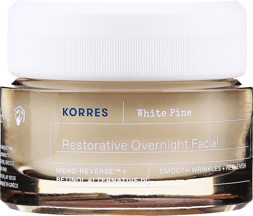 Glättende und regenerierende Anti-Falten Nachtcreme für das Gesicht mit Retinol - Korres White Pine Restorative Overnight Facial — Bild N1