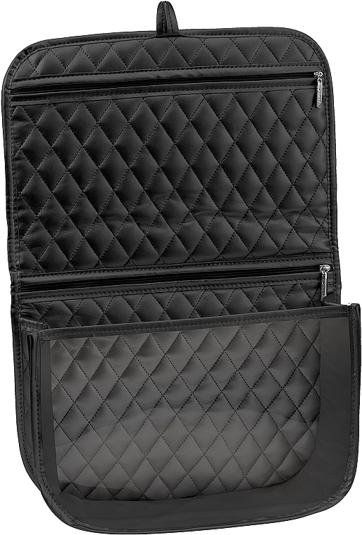 Gesteppte Kosmetiktasche 21,5x27,5x10 cm A6114VT schwarz  - Janeke Chic Big Pouch with Hook — Bild N2