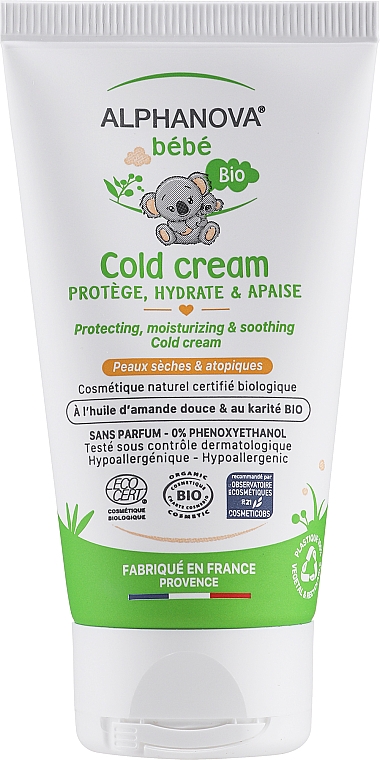 Reichhaltige parfümfreie Creme für Gesicht und Körper zur Pflege trockener und sehr trockener Haut - Alphanova Bebe Cold Cream — Bild N1