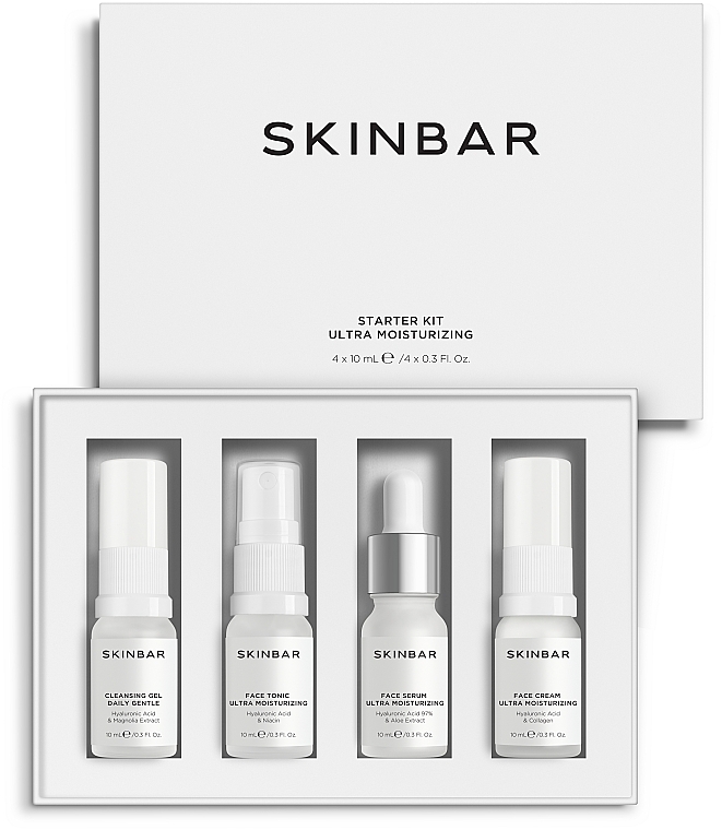 Pflegeset - SKINBAR Starter Kit (Gel 10ml + Tonikum 10ml + Serum 10ml + Creme 10ml) — Bild N1