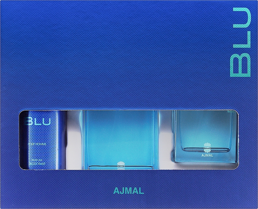 Ajmal Blu - Duftset (Eau de Cologne 100ml + Deospray 200ml + Eau de Parfum 90ml) — Bild N1