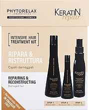 Düfte, Parfümerie und Kosmetik Haarpflegeset - Phytorelax Laboratories Keratin Repair Intensive Hair Treatment Kit (Shampoo 250ml + Haarmilch 100ml + Haarspray 150ml)