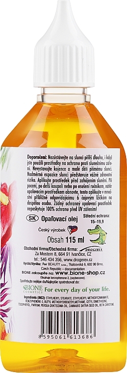 Bräunungsöl mit Karotten - Bione Cosmetics Oil SPF15 — Bild N2