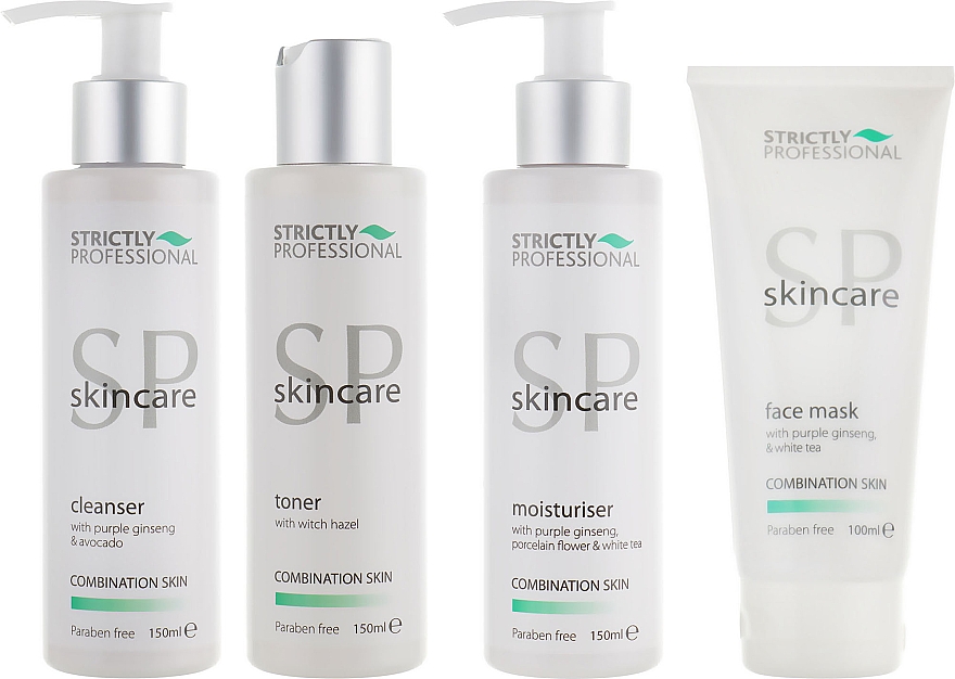 Kombinations-Skin-Set - Strictly Professional SP Skincare (cleanser/150ml + toner/150ml + moisturiser/150ml + mask/100ml) — Bild N2