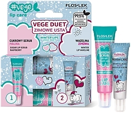 Düfte, Parfümerie und Kosmetik Lippenset - Floslek Vege Duet Winter Lips (Lippenpeeling 14g + Vaseline 10g)