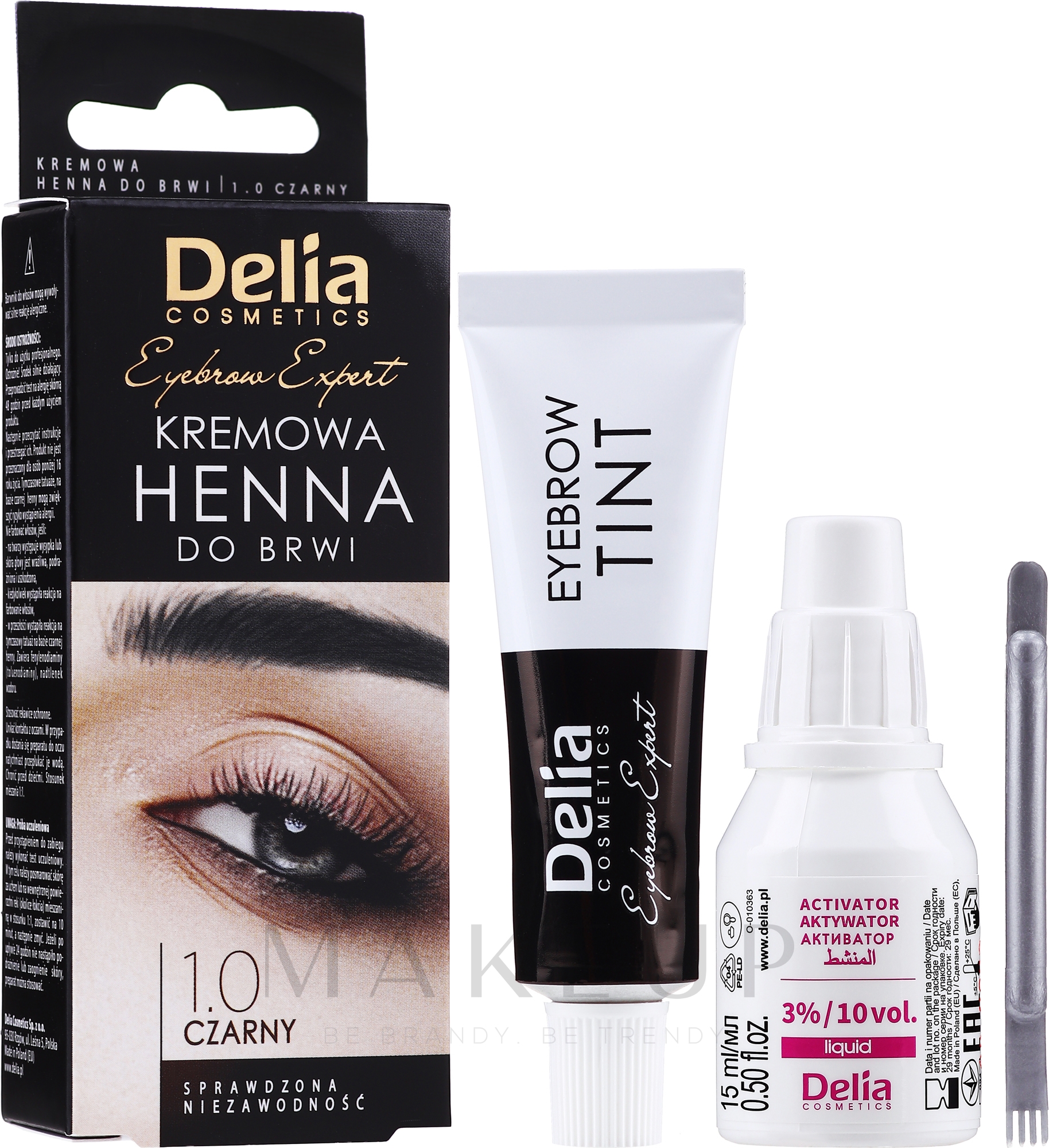 Creme-Henna für Augenbrauen - Delia Cosmetics Cream Eyebrow Dye — Foto 1.0 - Schwarz
