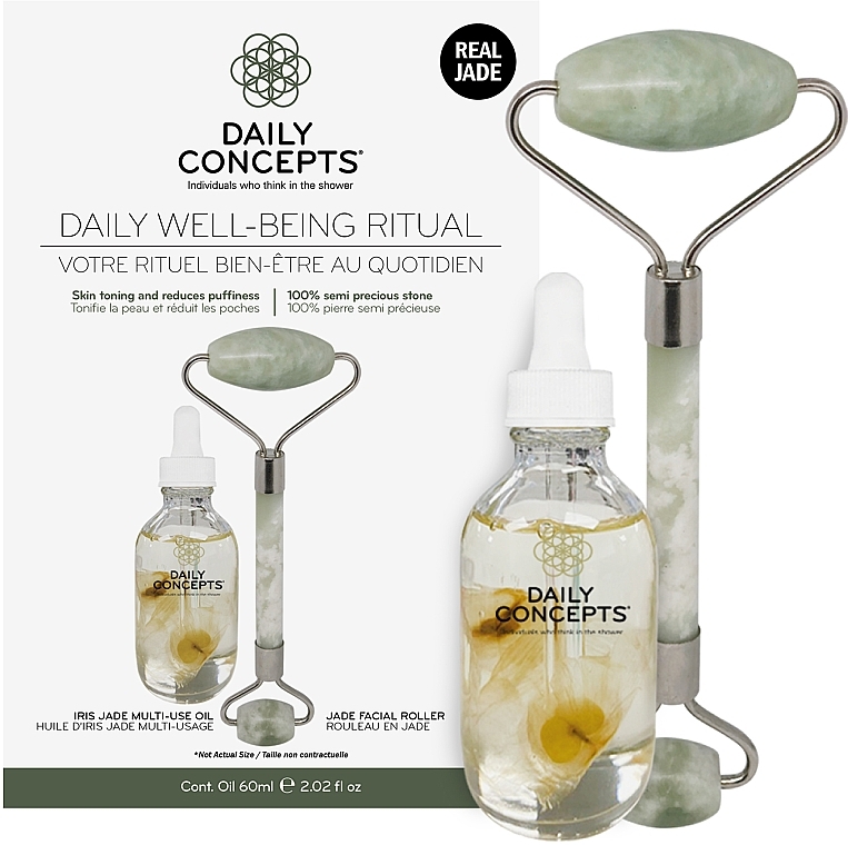 Set - Daily Concepts Daily Well Being Ritual Jade (roller/1pcs + f/oil/60ml) — Bild N1