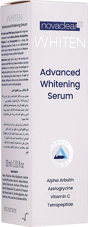 Aufhellendes Gesichtsserum mit Azeloglycin und Vitamin C - Novaclear Whiten Whitening Serum — Bild N1