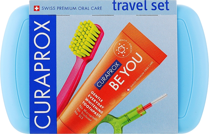 Reiseset für Zahnpflege blau - Curaprox Be You (Zahnbürste 1 St. + Zahnpasta 10ml + 2 x Interdentalzahnbürste + Etui) — Bild N1