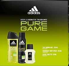 Adidas Pure Game - Duftset (Eau de Toilette 50 ml + Deospray 150 ml + Duschgel 250 ml)  — Bild N1
