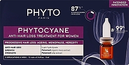 Düfte, Parfümerie und Kosmetik Ampullen gegen Haarausfall - Phyto Phytocyane Progressive Treatment