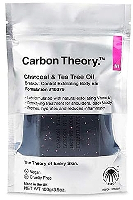 Peeling-Körperseife mit Teebaumöl - Carbon Theory Charcoal & Tea Tree Oil Exfoliating Body Soap Bar — Bild N1