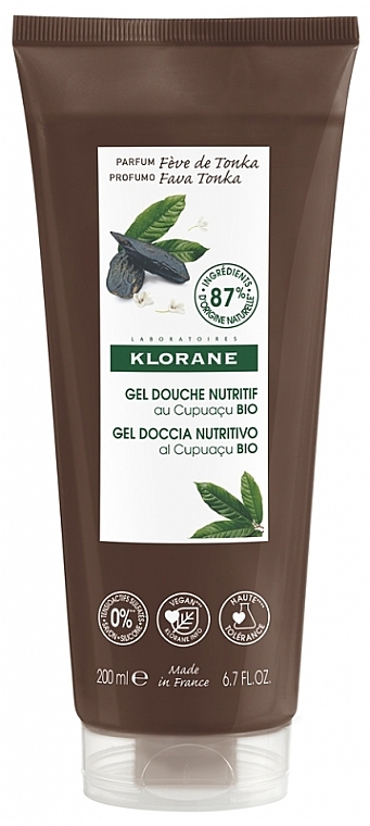 Pflegendes Duschgel mit Bio-Tonkabohnen - Klorane Nutrition Shower Gel Nutritious Tonka Beans — Bild N1