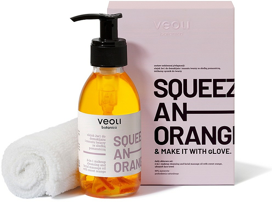 Gesichtspflegeset - Veoli Botanica Squeeze An Orange (Gesichtsöl 132.7g + Handtuch 1 St.) — Bild N1