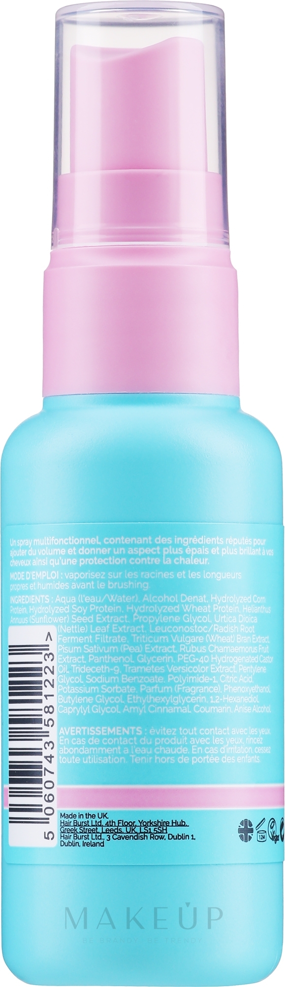 Haarspray für mehr Volumen und zum Wachstum mit Avocado und Kokosnuss - Hairburst Volume & Growth Elixir Spray — Bild 40 ml