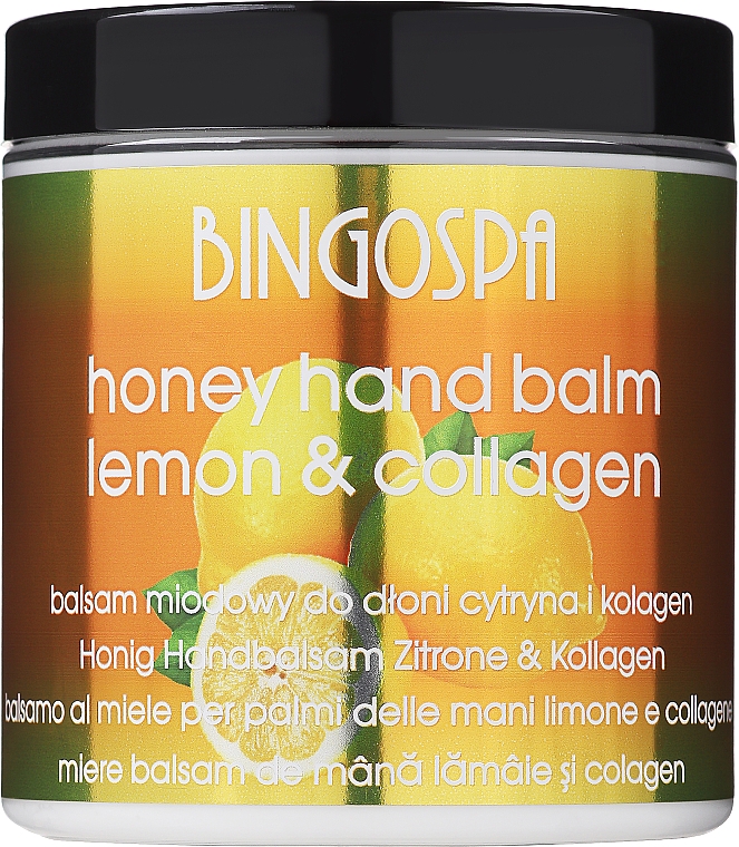 Pflegender Handbalsam mit Honig, Zitrone und Kollagen - BingoSpa Honey Balm For Hands With Lemon And Collagen