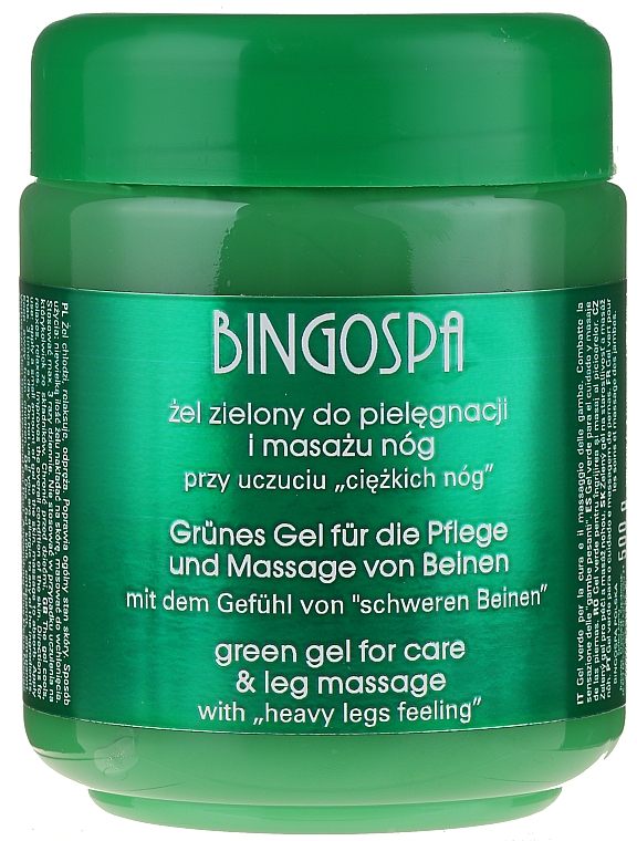 Grünes Massagegel zur Stärkung der Kapillare für müde Beine - BingoSpa Green Gel