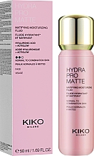 Mattierendes und feuchtigkeitsspendendes Gesichtsfluid mit Hyaluronsäure - Kiko Milano Hydra Pro Matte Moisturising Fluid — Bild N2