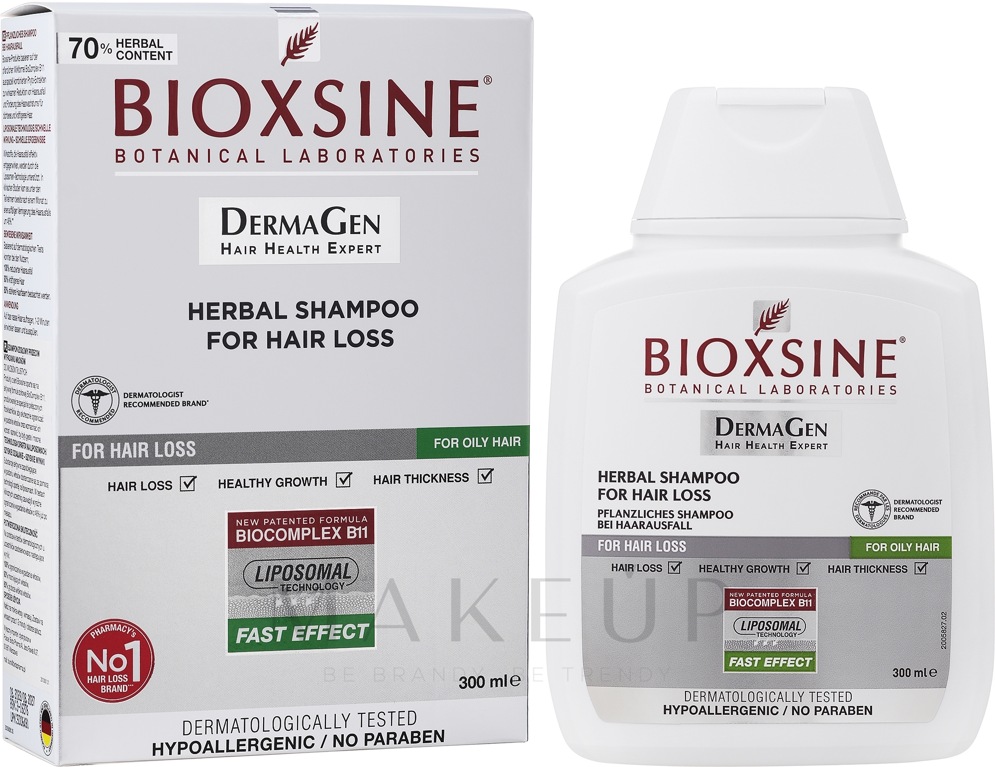 Pflanzliches Shampoo gegen Haarausfall für fettiges Haar - Biota Bioxsine Shampoo — Foto 300 ml