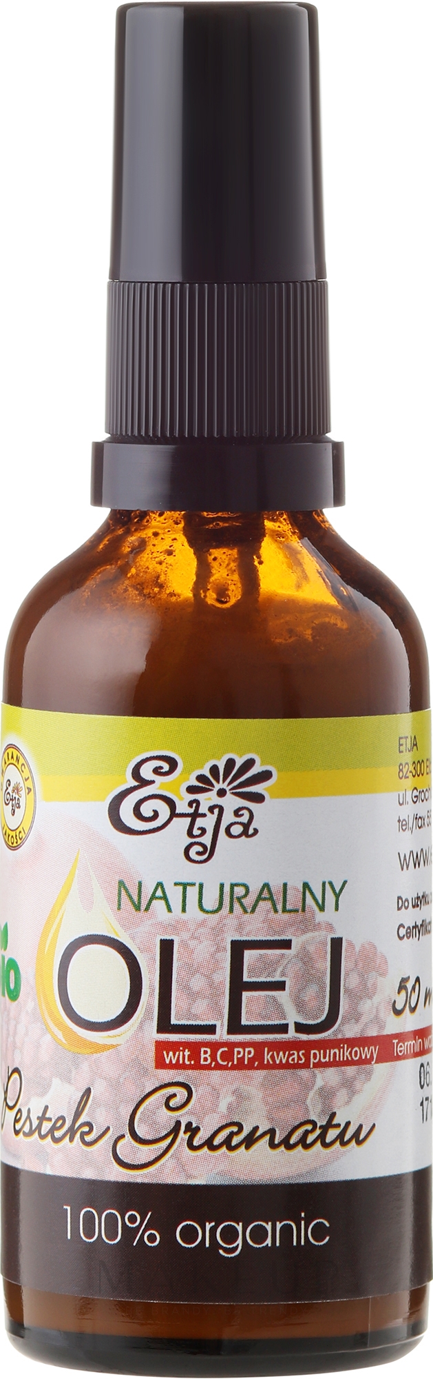 Natürliches Granatapfelkernenöl - Etja Bio — Bild 50 ml