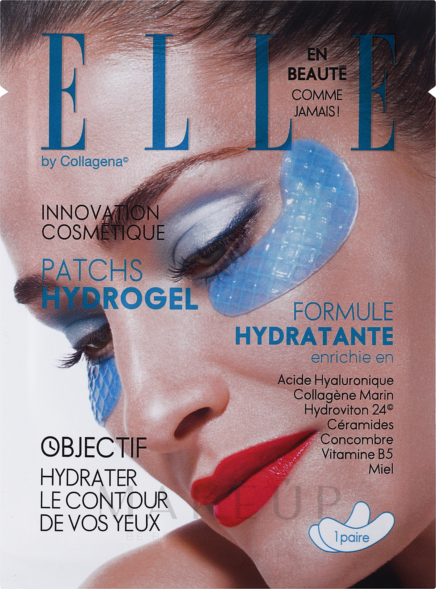 Feuchtigkeitsspendende Hydrogel-Augenpatches - Elle By Collagena Moisturizer Hydrogel Patches — Bild 22 ml