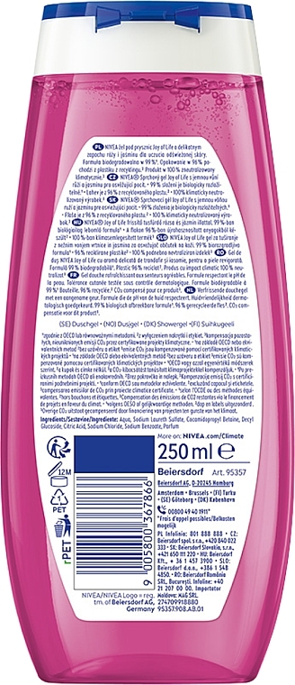 Erfrischendes Duschgel - Nivea Fresh Joy of Life Rose & Jasmin Refreshing Shower — Bild N3