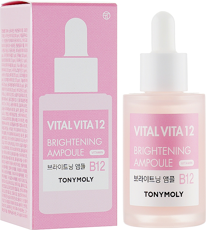Aufhellende Gesichtsessenz mit Vitamin B12 und Peptiden - Tony Moly Vital Vita 12 Brightening Ampoule B12 — Bild N2