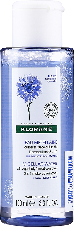 3in1 Mizellenwasser mit Kornblumenextrakt - Klorane Micellar Water With Cornflower Extract 3 in 1 — Bild N1
