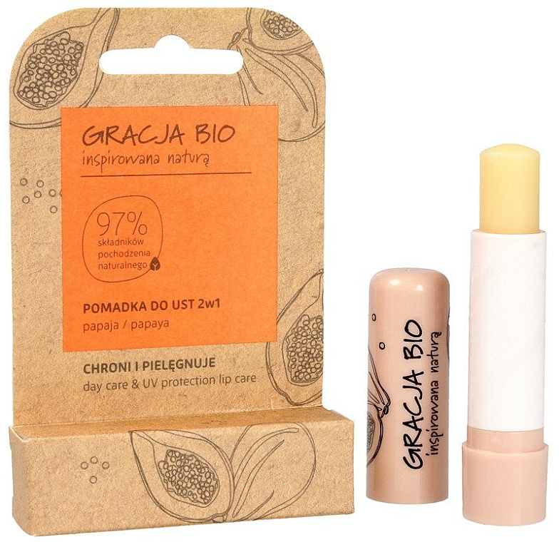 GESCHENK! Schützender und pflegender Lippenbalsam mit Papaya - Gracja Bio — Bild N1