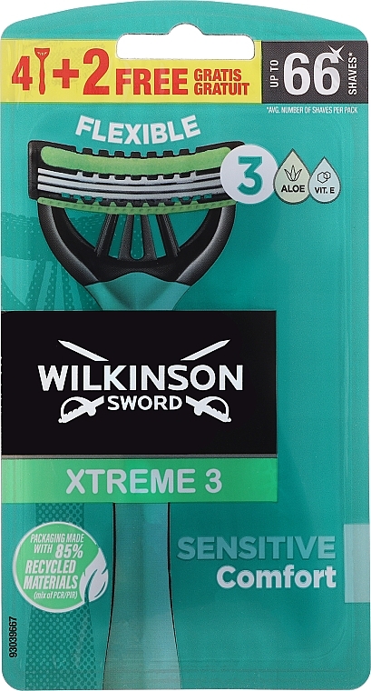 Einwegrasierer für Männer 6 St. - Wilkinson Xtreme 3 Sensitive Comfort — Bild N1