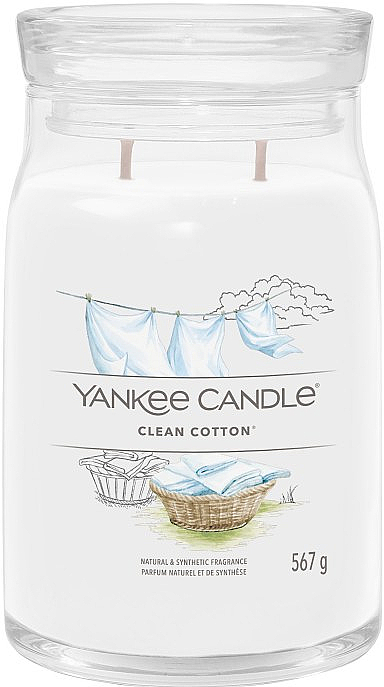 Duftkerze im Glas Clean Cotton mit 2 Dochten - Yankee Candle Singnature — Bild N2