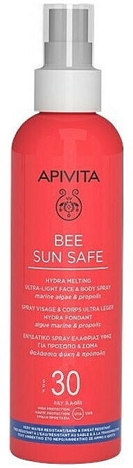 Feuchtigkeitsspendendes Sonnenschutzspray für Gesicht und Körper SPR 30 - Apivita Bee Sun Safe Hydra Melting Ultra Light Face & Body Spray SPF30 — Bild N1