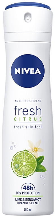 Deospray Antitranspirant - Nivea Anti-Respirant Fresh Citrus Fresh Skin Feel Lime & Bergamot Orange Scent — Bild N1
