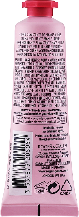 Roger & Gallet Gingembre Rouge - Pflegende, glättende und energiespendende Hand- und Nagelcreme mit Sheabutter und Granatapfelöl — Bild N4
