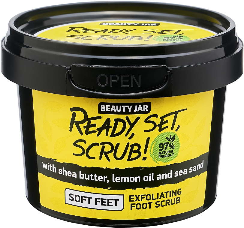 Fußpeeling mit Sheabutter, Zitronenöl und Seesand - Beauty Jar Ready, Set, Scrub! Exfoliating Foot Scrub