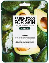Düfte, Parfümerie und Kosmetik Glättende Anti-Falten Tuchmaske "Avocado" für alle Hauttypen - Fresh Food For Skin Facial Sheet Mask Avocado Smoothing
