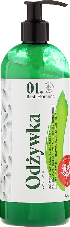 Spülung gegen Haarausfall mit Basilikum Extrakt und Keratin - _Element Basil Strengthening Anti-Hair Loss Conditioner — Bild N5