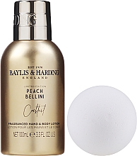 GESCHENK! Baylis & Harding Peach Bellini Gist Set - Set (Hand- und Körperlotion 100ml + Badebombe 45g) — Bild N1