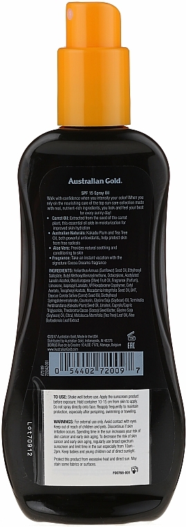Sonnenschutzspray-Öl SPF 15 - Australian Gold Tea Tree&Carrot Oils Spray SPF15 — Bild N2