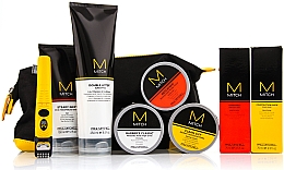 Düfte, Parfümerie und Kosmetik Haarpflegeset - Paul Mitchell Mitch Stylist Kit (Shampoo 250ml + Haarpaste 75ml + Styling-Creme 85ml + Haarpomade 85ml + Haargel 85ml + Texturizer 75ml + Haargel 150ml + Trimmer + Kosmetiktasche)