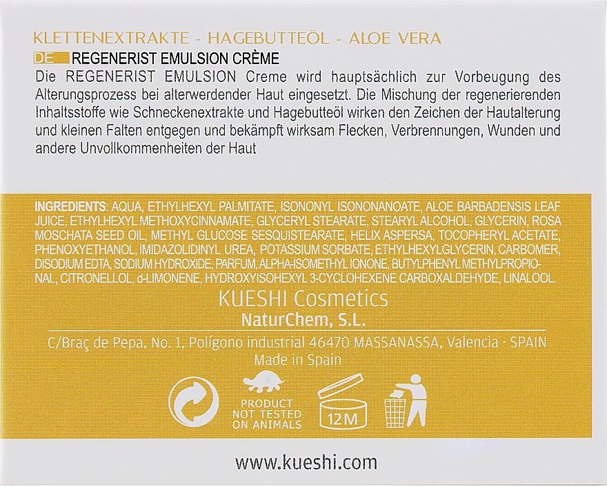 Revitalisierende Gesichtsemulsion - Kueshi Regenerist Emulsion Crema Regenr De Caracol — Bild N3