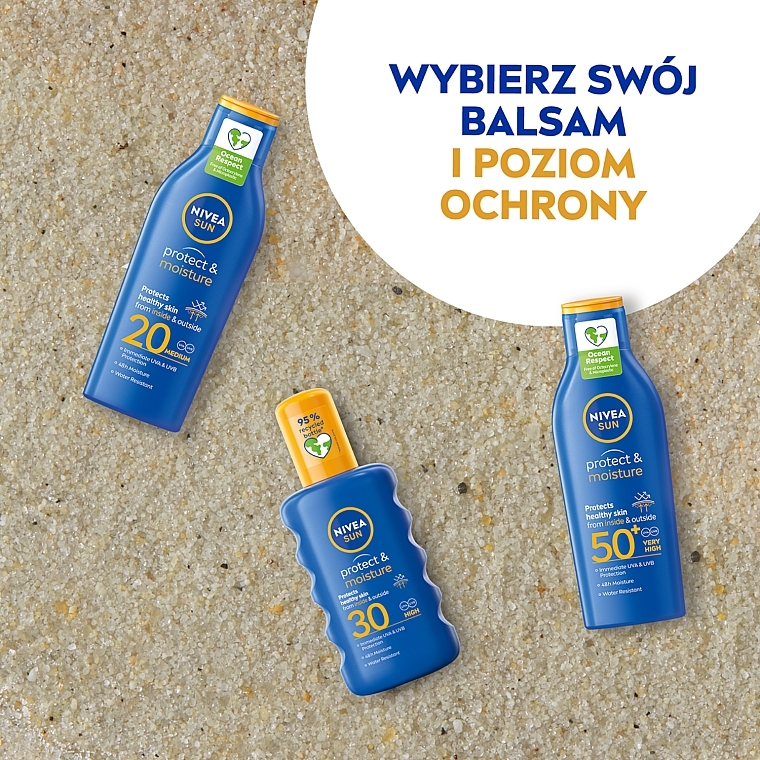 Feuchtigkeitsspendende Sonnenschutzlotion für den Körper SPF 20 - Nivea Sun Protect & Moisture Sun Lotion SPF20 48H Moisture — Bild N7